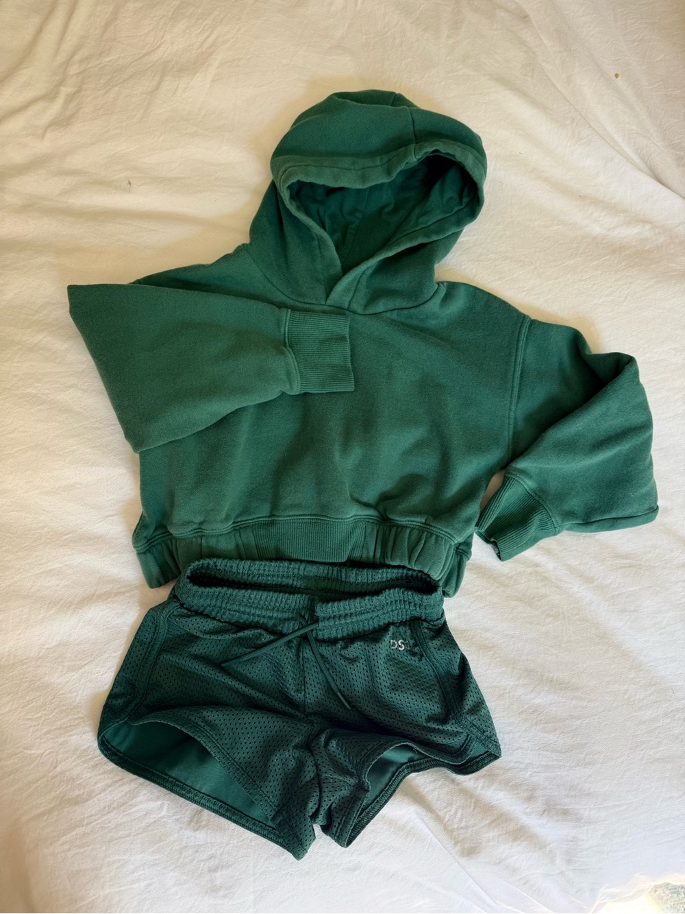 DSG Dark Green Hoodie and Mesh Athletic Shorts Set